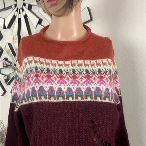 patapampa woman’s colorful knit sweater
47% Baby Alpaca
43% Baby Suri 
10% Silk